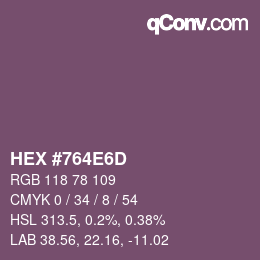 Color code: HEX #764E6D | qconv.com