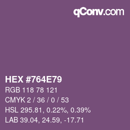 Color code: HEX #764E79 | qconv.com