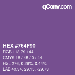 Color code: HEX #764F90 | qconv.com