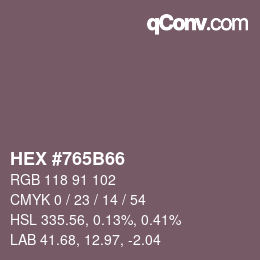 カラーコード: HEX #765B66 | qconv.com