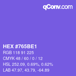 Color code: HEX #765BE1 | qconv.com