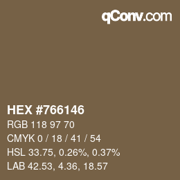 Color code: HEX #766146 | qconv.com