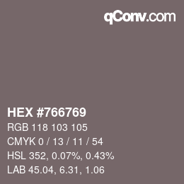 カラーコード: HEX #766769 | qconv.com