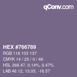 Color code: HEX #766789 | qconv.com