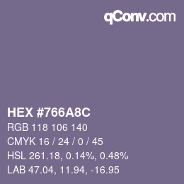 カラーコード: HEX #766A8C | qconv.com