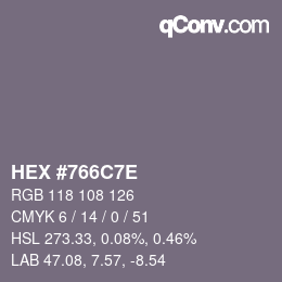 Color code: HEX #766C7E | qconv.com