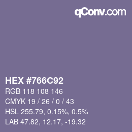 Color code: HEX #766C92 | qconv.com