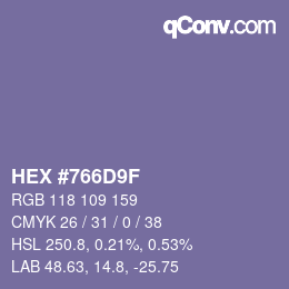 Código de color: HEX #766D9F | qconv.com