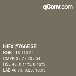 Código de color: HEX #766E5E | qconv.com