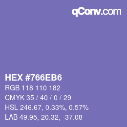 Color code: HEX #766EB6 | qconv.com
