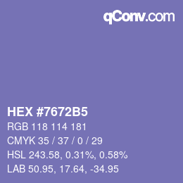 カラーコード: HEX #7672B5 | qconv.com