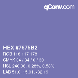 Código de color: HEX #7675B2 | qconv.com