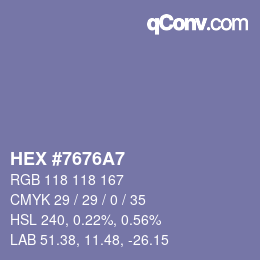 Código de color: HEX #7676A7 | qconv.com