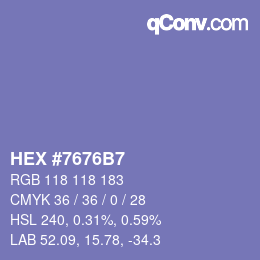 颜色代码: HEX #7676B7 | qconv.com