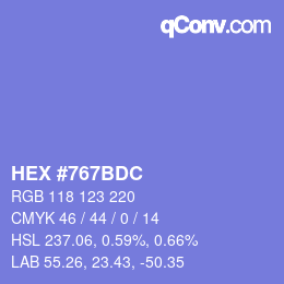 颜色代码: HEX #767BDC | qconv.com