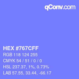 颜色代码: HEX #767CFF | qconv.com