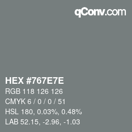 Color code: HEX #767E7E | qconv.com