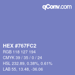 Color code: HEX #767FC2 | qconv.com