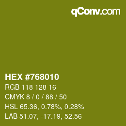 Farbcode: HEX #768010 | qconv.com