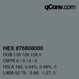 Color code: HEX #76808000 | qconv.com