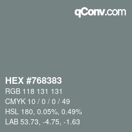 カラーコード: HEX #768383 | qconv.com