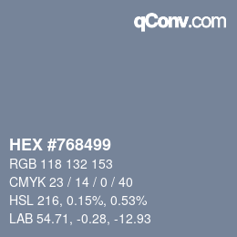 Color code: HEX #768499 | qconv.com