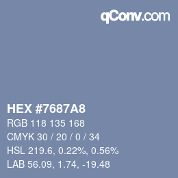Código de color: HEX #7687A8 | qconv.com