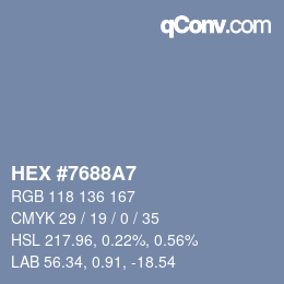Código de color: HEX #7688A7 | qconv.com