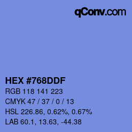 カラーコード: HEX #768DDF | qconv.com