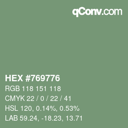 Color code: HEX #769776 | qconv.com