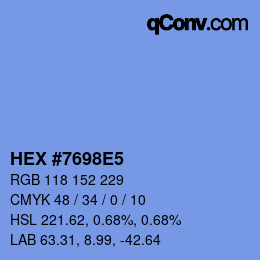 Color code: HEX #7698E5 | qconv.com