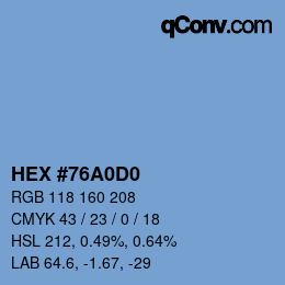 Código de color: HEX #76A0D0 | qconv.com