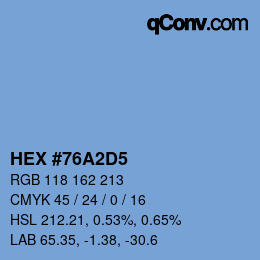 Color code: HEX #76A2D5 | qconv.com