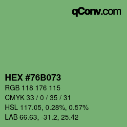 Color code: HEX #76B073 | qconv.com