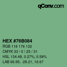 Color code: HEX #76B084 | qconv.com