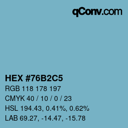 Color code: HEX #76B2C5 | qconv.com