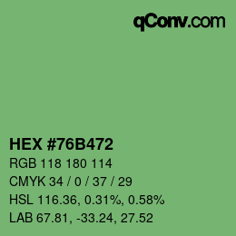 Código de color: HEX #76B472 | qconv.com