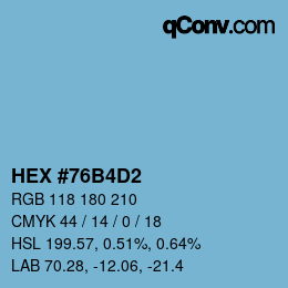 Color code: HEX #76B4D2 | qconv.com