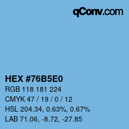 Color code: HEX #76B5E0 | qconv.com