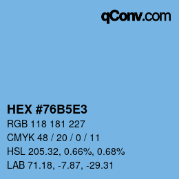 Color code: HEX #76B5E3 | qconv.com