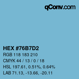 Color code: HEX #76B7D2 | qconv.com