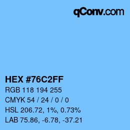 Color code: HEX #76C2FF | qconv.com