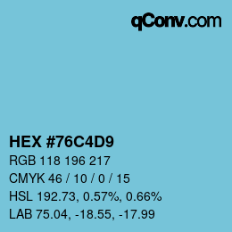 Color code: HEX #76C4D9 | qconv.com