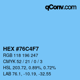 カラーコード: HEX #76C4F7 | qconv.com