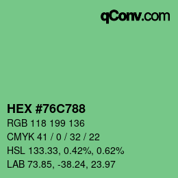 Código de color: HEX #76C788 | qconv.com