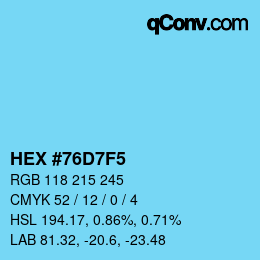 Color code: HEX #76D7F5 | qconv.com