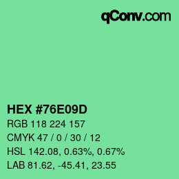 Código de color: HEX #76E09D | qconv.com