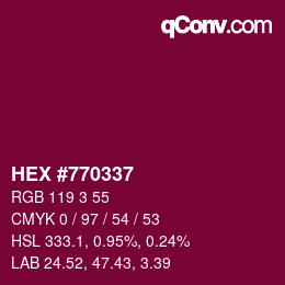 カラーコード: HEX #770337 | qconv.com