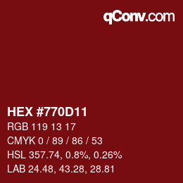 Color code: HEX #770D11 | qconv.com