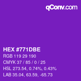 Color code: HEX #771DBE | qconv.com